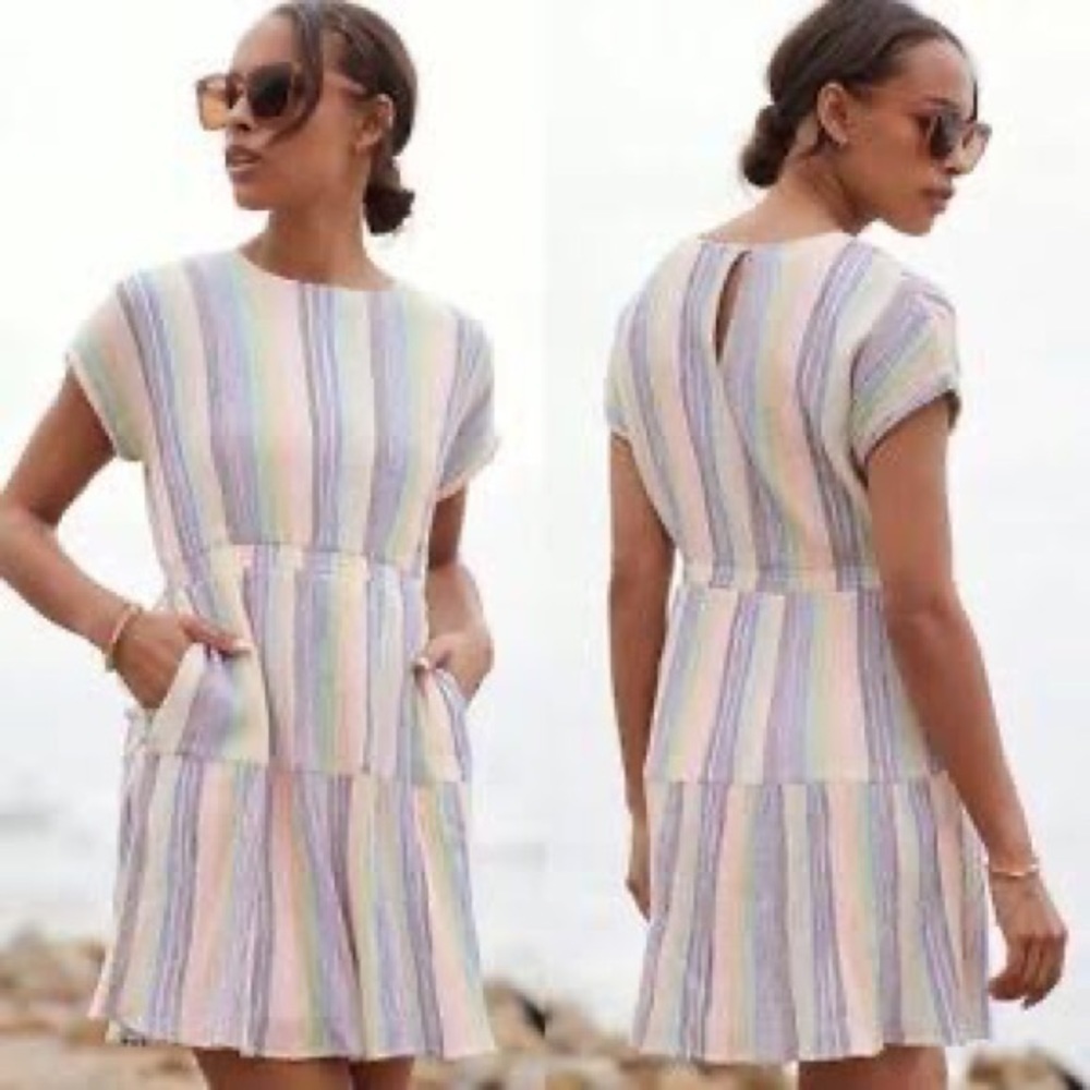 Dolan Anthropologie Short Mini Striped Dress Size Small